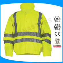 High Visibility Fluorescent Yellow Reflective Working Jacket